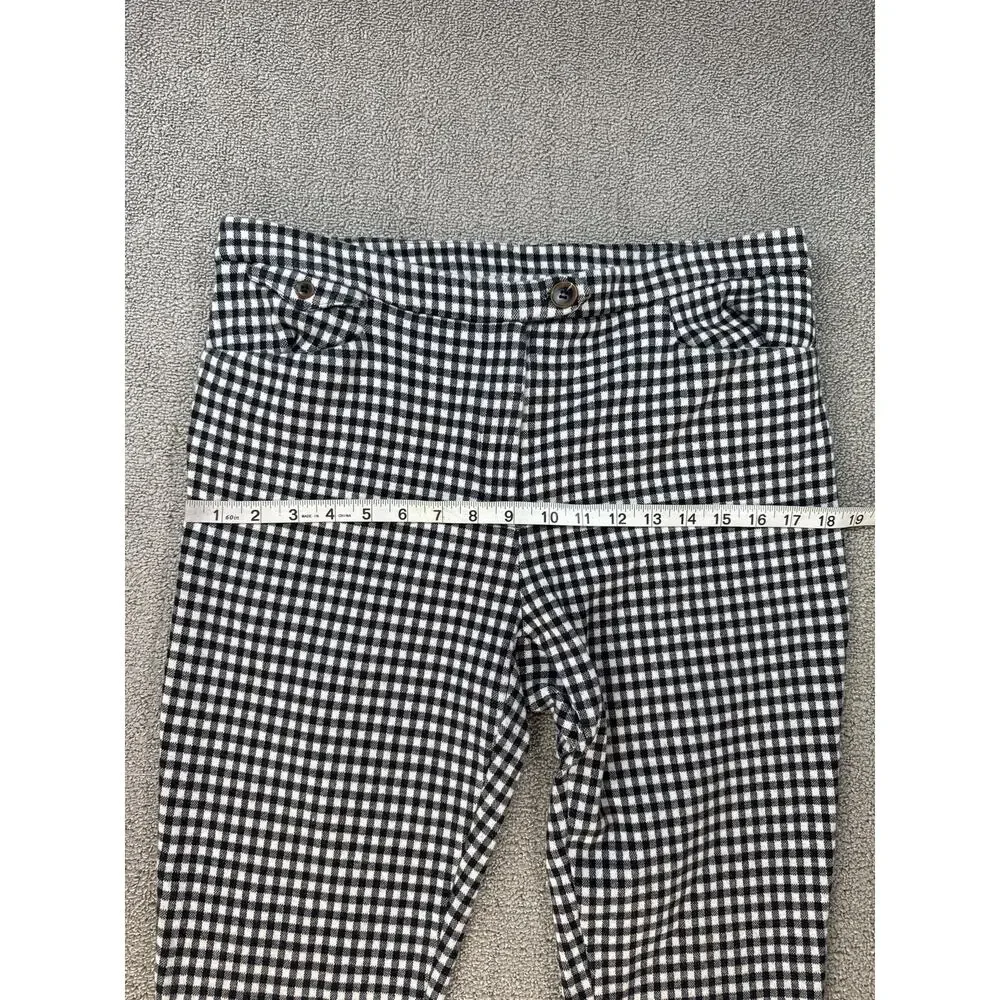 by Anthropologie Trouser Pant Capri The Essential Crop Flare Gingham Check 12 - Picture 7 of 10